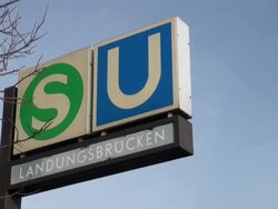 MS PAN View of sign  / Hamburg, Hamburg, Germany Stock Footage