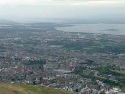 Aerials of Forth Rail Bridge & Residential Flats News Clip