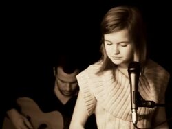 Girl sings a song Stock Footage