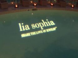 ATMOSPHERE: signage at the lia sophia previews the lanaya II collection at West Hollywood CA. (Footage by WireImage Video/GettyImages) Stock Footage