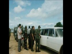 SYND 23 10 74 PRESIDENT LON NOL VISITS REFUGEE RESETTLEMENT News Clip