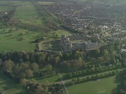 AERIAL WS Windsor Castle Stock Footage