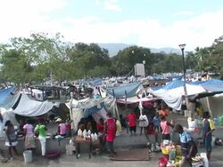 Living conditions in Haiti after earthquake Stock Footage