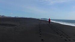 Young athlete woman running at the Iceland. Stock Footage