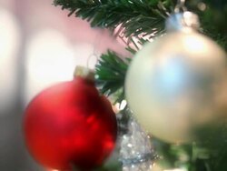 Christmas Tree Ornaments Stock Footage