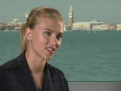 INTERVIEW - Scarlett Johansson on working with director Jonathan Glazer at 'Under the Skin' Interviews on September 04, 2013 in Venice, Italy. (Footage by WireImage Video/Getty Images) Stock Footage