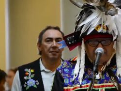 Pan Am Games Fire Welcome Ceremony: Bryan Laforme speak during event Stock Footage