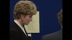 Princess Diana attends an art exhibition in Southwark News Clip