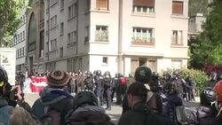CLEAN : Six police officers injured during May Day protests News Clip
