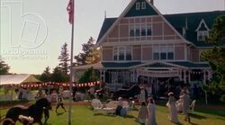 People outside a country inn, 1908 - reenactment, clip 2 Stock Footage