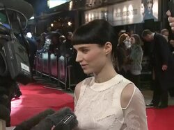 Rooney Mara at The Girl With The Dragon Tattoo: World Premiere at Odeon Leicester Square on December 12, 2011 in London, England (Footage by WireImage Video/Getty Images) Stock Footage