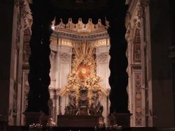 The interior of Saint Peter's Basilica Stock Footage
