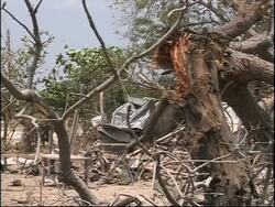 Buildings damaged in air strikes, displaced people News Clip