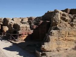 Agrigento, Byzantine arcosolium burial chambers Stock Footage