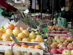 At the produce stand Stock Footage