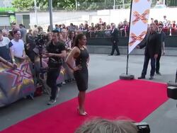 Melanie Brown at The X Factor - London Auditions photocall on 20 June 2014 in London, England. Stock Footage