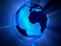 Glowing Globe on stand 02 Stock Footage