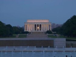 HD Lincoln Memorial Dawn ZoomIn_1 (1080/24P) Stock Footage