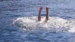 Girl with mask snorkeling in clear blue sea water Stock Footage
