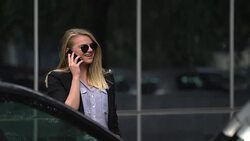 Woman talking on the cell phone Stock Footage