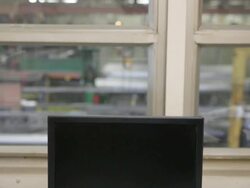 MS TD Pair of work gloves putting on computer keyboard in office / Seattle, Washington, United States Stock Footage