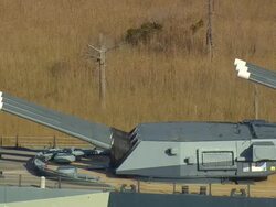 CU AERIAL Shot of USS North Carolina Battleship Museum / North Carolina, United States Stock Footage