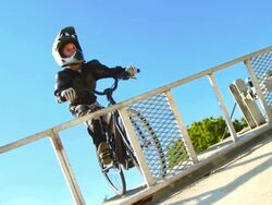 HD: BMX Kid Practicing Sprint From The Gate Stock Footage