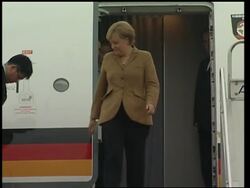 German Chancellor Merkel arrives for visit to Japan News Clip