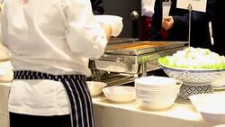 kitchen and chefs in restaurant Stock Footage