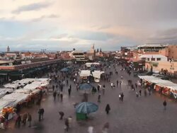 WS T/L  View of Djemaa el-Fna square / Marrakech, Morocco Stock Footage