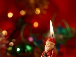 christmas lights and candle Stock Footage