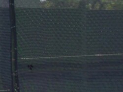 A racquet hitting a tennis ball.  - Slow Motion Stock Footage