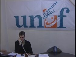 WRAP Reaction by students' leader to Chirac address News Clip