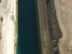 MS AERIAL TU Shot of corinth canal / Corinth, Peloponnese, Greece Stock Footage