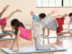 MS PAN Elementary School children in gym / Richmond, Virginia, United States     Stock Footage