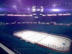 Dramatic hockey arena Stock Footage