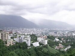 WS View of cityscape located near mountain / Caracas, Venezuela Stock Footage
