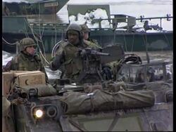 BOSNIA/CROATIA: PONTOON BRIDGE ACROSS RIVER SAVA FINALLY OPEN News Clip