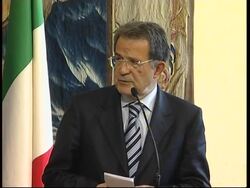 Italian PM meets Peres, comments on troops News Clip