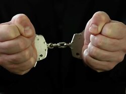 Man with Handcuffs. Stock Footage