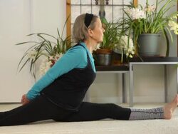 Senior Female doing Yoga in Bedroom Stock Footage