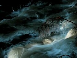 HD Winter River with Icy Branch (Loopable) (4:2:2) Stock Footage