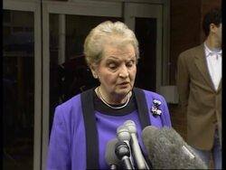 USA: MADELEINE ALBRIGHT CRITICISES SADDAM HUSSEIN'S ACTIONS News Clip