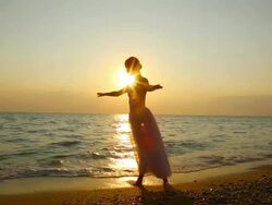dancing ballerina and the sun Stock Footage