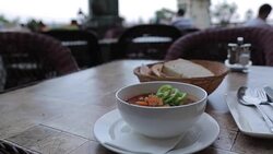 Traditional Hungarian Food, Castle Hill District, Budapest, Hungary, Europe Stock Footage