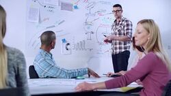 Assigning tasks in a startup team Stock Footage