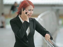 Angry asian business woman Stock Footage