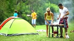 Barbecue party. Stock Footage