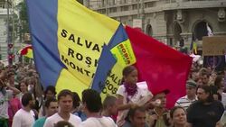 CLEAN : Thousands protest Romania gold mine plans News Clip