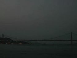 Time Lapse Night Shot Tsing Ma Bridge Hong Kong Kwangtung China Stock Footage